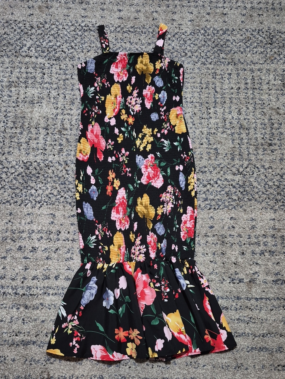SHEIN Black Floral  Mermaid Maxi Dress